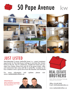 50 Pape Ave Just Listed Flyer