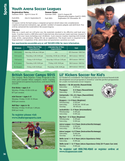 S p o rts Youth Arena Soccer Leagues