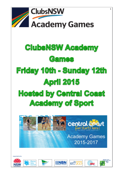 2015 ClubsNSW Academy Games Program