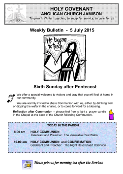 Weekly Bulletin - Holy Covenant Anglican Church, Jamison