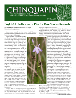 Chinq 23-1 spring 2015 - Southern Appalachian Botanical Society