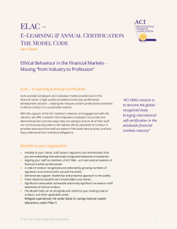 ELAC - Fact Sheet - ACI The Financial Markets Association
