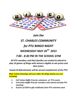 Join the ST. CHARLES COMMUNITY for PTU BINGO NIGHT