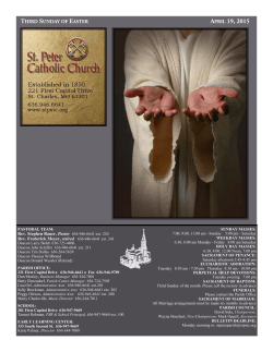 APRIL 19, 2015 - Saint Peter Parish