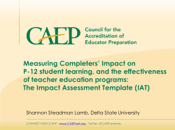 for Measuring Completers` Impact on P-12 student learning