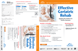 Effective Geriatric Rehab - Summit Professional Education