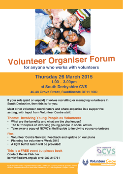 Volunteer Organiser Forum Mar 2015