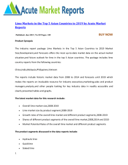 Lime Markets in the Top 5 Asian Countries to 2019 by Acute Market Reports