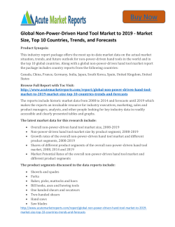 Global Non-Power-Driven Hand Tool Market to 2019 Trends, Growth and Forecast upto By Acute Market Reports