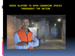 Derek Bluford to open Coworking spaces throughout the nation
