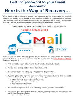 Lost the password to your Gmail Account