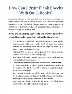 How Can I Print Blank Checks With QuickBooks