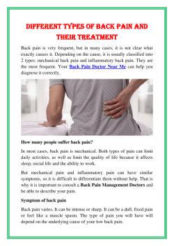 Different types of back pain and their treatment