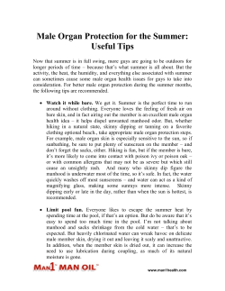 Male Organ Protection for the Summer - Useful Tips