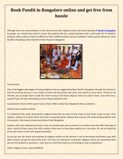 Book Pandit in Bangalore online and get free from hassle