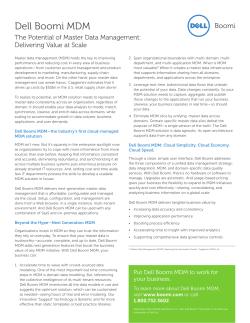 Dell Boomi MDM The Potential of Master Data Management: