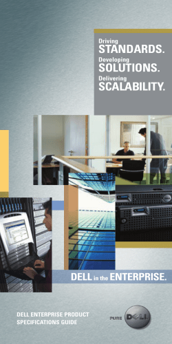 STANDARDS. SOLUTIONS. SCALABILITY. DELL