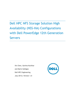 Dell HPC NFS Storage Solution High Availability (NSS-HA) Configurations