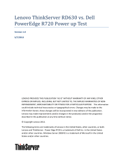 Lenovo	ThinkServer	RD630	vs.	Dell PowerEdge	R720	Power	up	Test Version 1.0  5/7/2013 