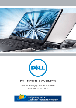 Dell Brand Identity Standards DELL AUSTRALIA PTY LIMITED Australian Packaging Covenant Action Plan
