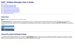 Dell™ Display Manager User's Guide