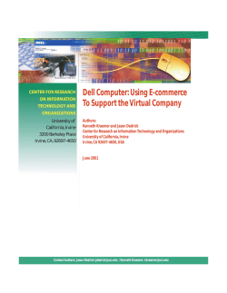 Dell Computer: Using E-commerce To Support the Virtual Company