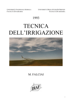 TECNICA DELL’IRRIGAZIONE 1993 M. FALCIAI