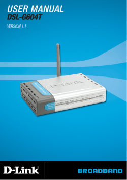 DSL-G604T Generation II ADSL2+ Wireless Modem Router Page 1 of 110 www.dlink.com.au