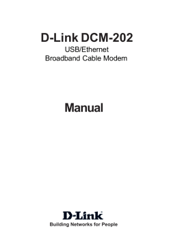 Manual D-Link DCM-202 USB/Ethernet Broadband Cable Modem