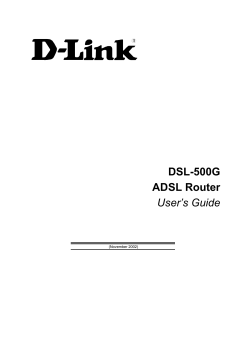 DSL-500G ADSL Router User’s Guide