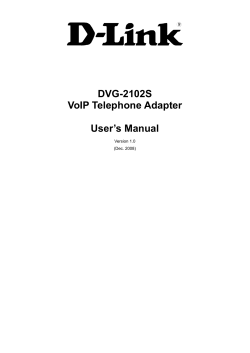 DVG-2102S VoIP Telephone Adapter  User’s Manual