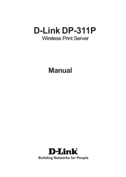 D-Link DP-311P Manual Wireless Print Server Building Networks for People
