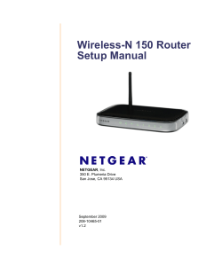 Wireless-N 150 Router Setup Manual 350 E. Plumeria Drive