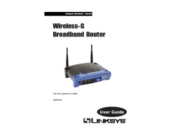 Wireless-G Broadband Router User Guide Instant Wireless