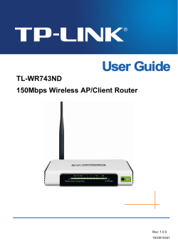TL-WR743ND 150Mbps Wireless AP/Client Router  Rev: 1.0.0