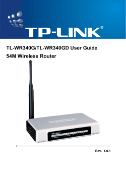 TL-WR340G/TL-WR340GD User Guide 54M Wireless Router Rev