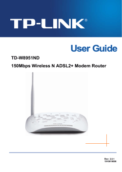 TD-W8951ND 150Mbps Wireless N ADSL2+ Modem Router Rev: 3.0.1