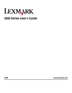 2600 Series User's Guide 2008 www.lexmark.com
