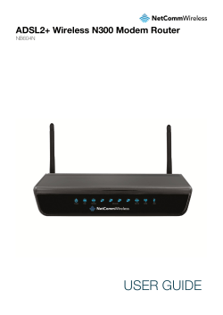 USER GUIDE ADSL2+ Wireless N300 Modem Router NB604N