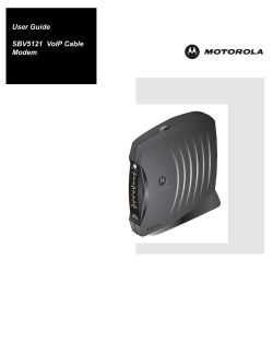 User Guide SBV5121  VoIP Cable Modem