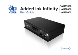{ AdderLink Infinity User Guide ALIF1000