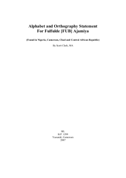 Alphabet and Orthography Statement For Fulfulde [FUB] Ajamiya