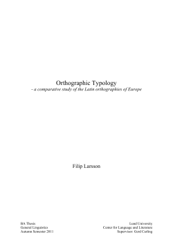 Orthographic Typology Filip Larsson