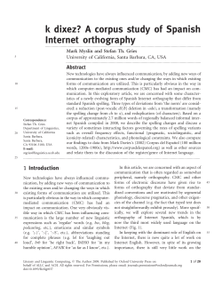 k dixez? A corpus study of Spanish Internet orthography