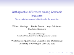 Orthographic differences among Germanic languages:
