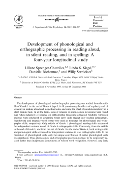 Development of phonological and orthographic processing in reading aloud,