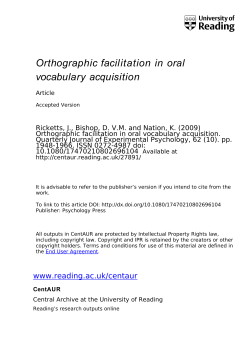 Orthographic facilitation  in  oral vocabulary  acquisition