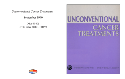Unconventional Cancer Treatments September 1990 OTA-H-405 NTIS order #PB91-104893
