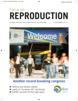 REPRODUCTION Focus on Another record-breaking congress l Fertility and female obesity