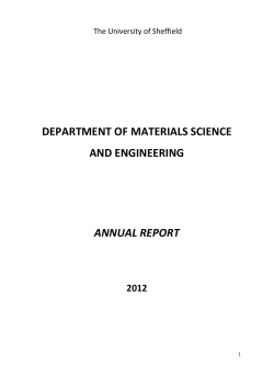DEPARTMENT OF MATERIALS SCIENCE AND ENGINEERING ANNUAL REPORT 2012